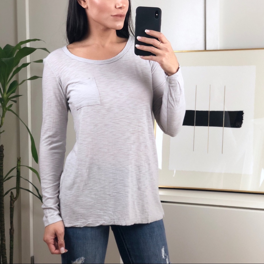 LAST 3️⃣ | MALIBU GREY Scoop Neck LS Slub Tee